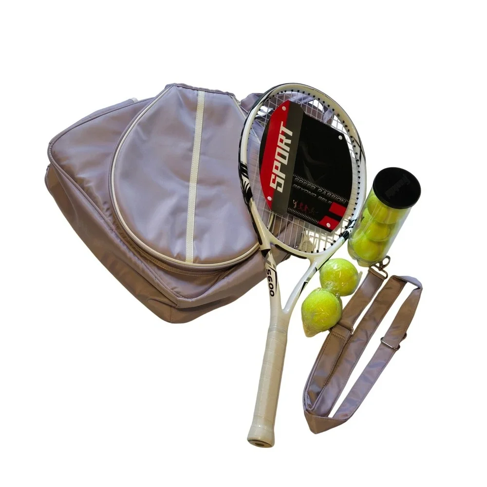 Tennis Bag Set Racket Balls Pink Travel Sport Kit - Picture 3 of 8